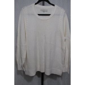 LOFT Petites Cotton Wool Blend Cream Knit Sweater, Size XXLP